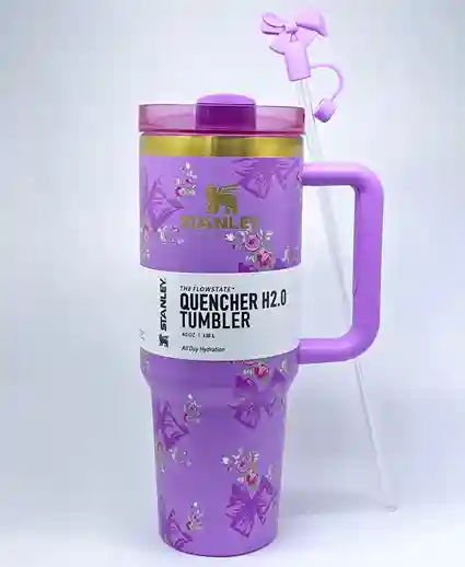 Purple Floral Stainley | Quencher | Tumbler