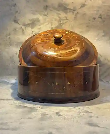 Wooden Hotpot Brass with steel inner